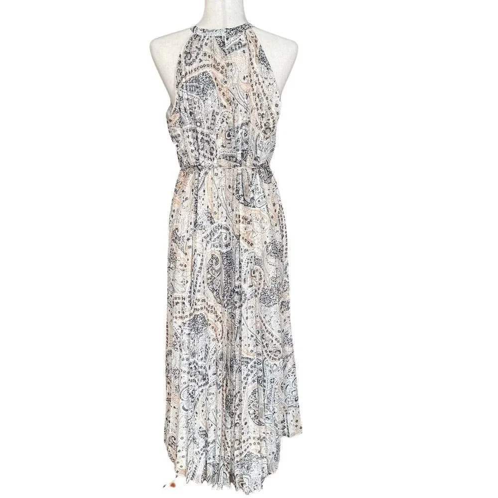 NWT Ann Taylor Halter Top Lined Maxi Pleated Flowing Dress Med - Picture 12 of 16